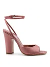 Paris Texas Satin Covered Heel Sandals With Squared Toe