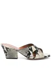 Paris Texas Arizona Snake-embossed Leather Mule Sandals In Multi