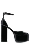 Paris Texas Dalilah Patent Ankle-strap Platform Pumps In Black