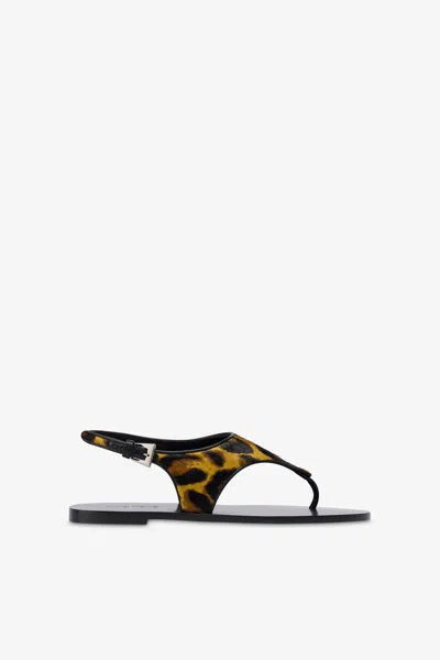 PARIS TEXAS SANDALS IN MUSTARD LEOPARD-PRINT COWHIDE