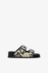 Paris Texas Sandals In Natural Python-print Leather