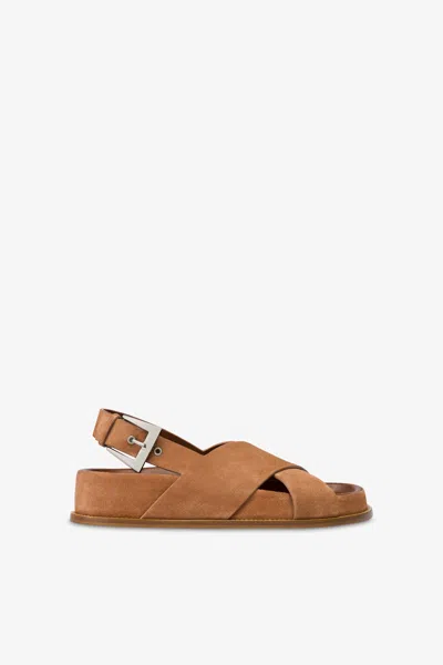 Paris Texas Sandals In Terracotta Suede Leather