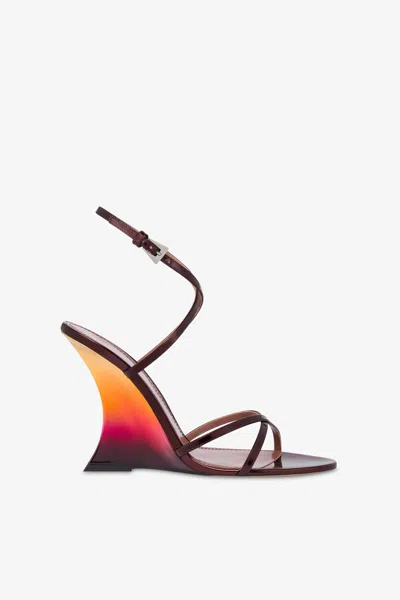 Paris Texas Sandals In Wine Sunset Mirror-effect Leather