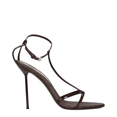 Paris Texas Sandals Lidia Woman Brown Paint And Ebony