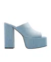 Shop Paris Texas Sasha 140mm Denim Platform Mules In Blue