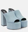 Paris Texas Sasha 140mm Denim Platform Mules In Medium Wash