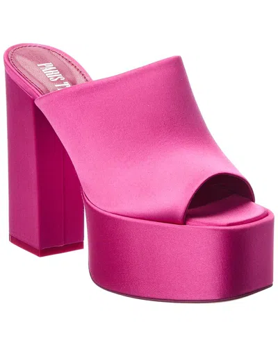 Paris Texas Sasha Satin Platform Sandal In Pink