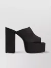 Paris Texas Satin Block Heel Mules With Open Toe