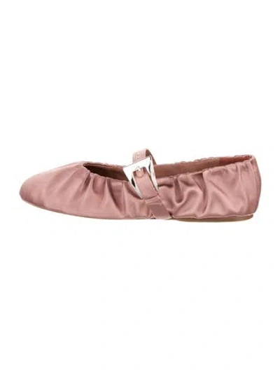 Pre-owned Paris Texas Satin Mary Jane Flats W/ Tags In Pink