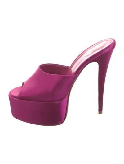 Pre-owned Paris Texas Satin Mules In Pink