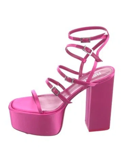 Pre-owned Paris Texas Satin Sandals In Pink