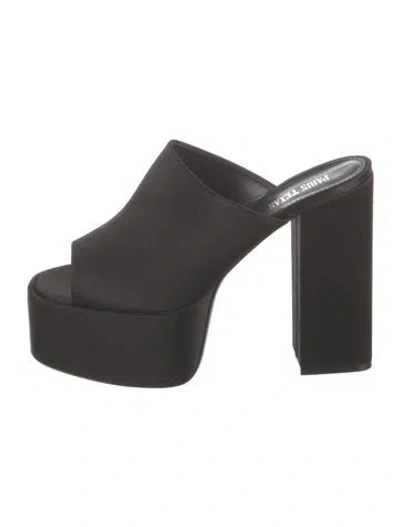 Pre-owned Paris Texas Satin Slides In Black