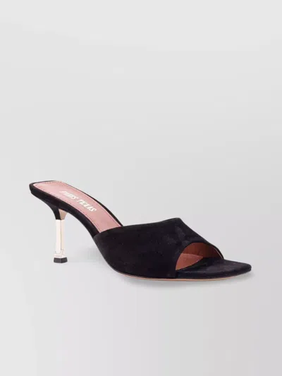 Paris Texas Sculpted Heel Leather Sandals With Metal Stiletto