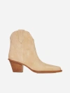 Paris Texas 60mm Sedona Suede Ankle Boots In Ecru