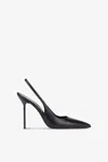 Paris Texas Sharp, Pointed Slingbacks In Smooth Black Leather In Black