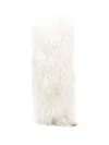 Paris Texas Shearling Knee-high Boots In White