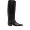 Paris Texas Leather Bettina Boots With Squared Toe In Black