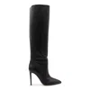 Paris Texas Arrow Toe Stiletto Boots In Black Leather In Black
