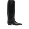 Paris Texas Leather Bettina Boots With Squared Toe In Black