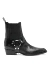 Paris Texas Helena Shiny Vintage Leather Ankle Boots In Black