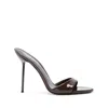 Paris Texas Lidia Brown Mules With Stiletto Heel In Patent Leather Woman In Brown