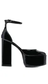 Paris Texas Dalilah Patent Ankle-strap Platform Pumps In Black
