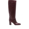 Paris Texas Calfskin Boots With A Pointed Toe In Brown