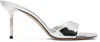Paris Texas Lidia Mirrored-leather Sandals In Silver