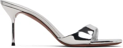 Paris Texas Silver Lidia Mule 70 Heeled Sandals