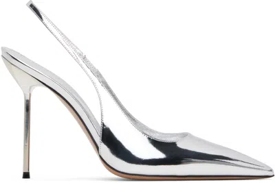 PARIS TEXAS SILVER LIDIA SLINGBACK HEELS