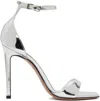Paris Texas 105mm Stiletto Mirror Leather Sandals In Silver