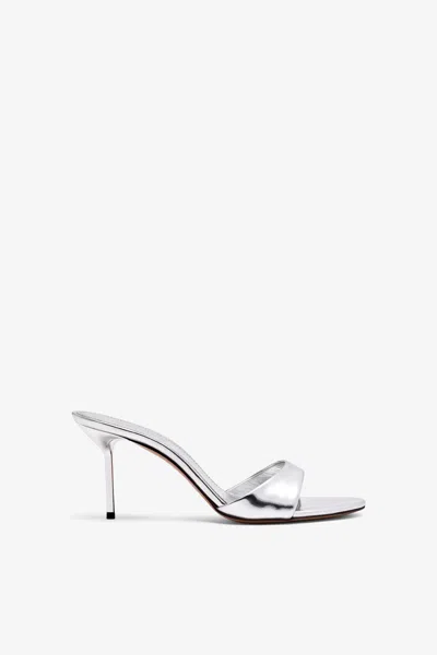 PARIS TEXAS SILVER MIRRORED LEATHER MULE