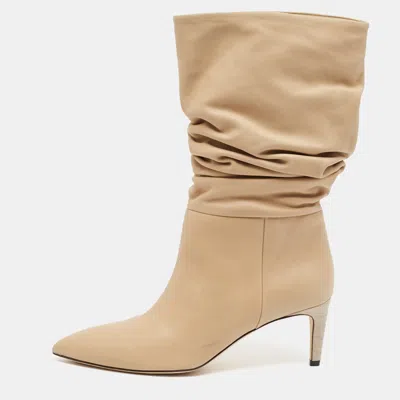 Pre-owned Paris Texas Size 40 Beige Leather Mid Calf Boots