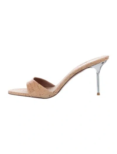 Pre-owned Paris Texas Slides In Neutrals