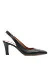 Paris Texas Slingback 75 Leather Block Heel In Black