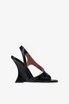 Paris Texas Marielle 105 Crocodile-effect Patent Leather Sandals In Black