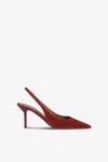 Paris Texas Slingbacks In Brandy Suede Leather