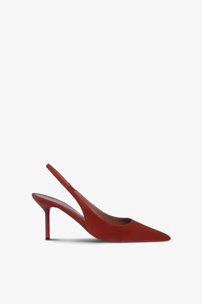 Paris Texas Slingbacks In Brandy Suede Leather