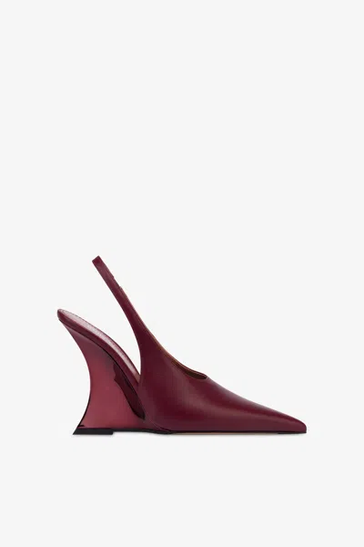 Paris Texas Slingbacks In Burgundy And Rouge Noir Leather In Red