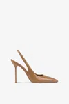 Paris Texas Slingbacks In Caramel Patent Leather In Caramel