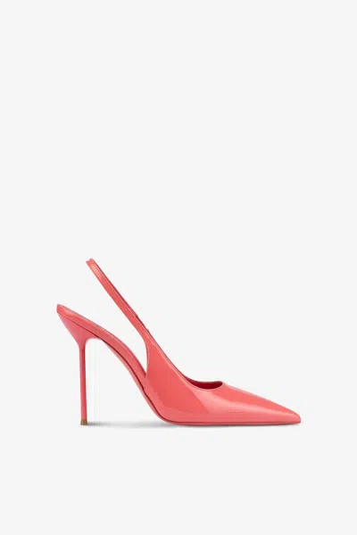 Paris Texas Slingbacks In Coral Patent Leather In Pink