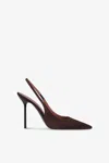 Paris Texas Lidia Suede Slingback Stiletto Heel In Brown