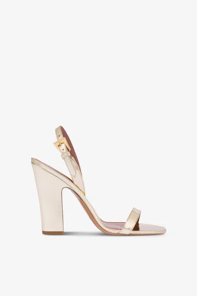 Paris Texas Slingbacks In Gold Mirror-effect Leather