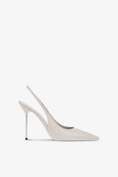 Paris Texas Slingbacks In Grey Patent Leather