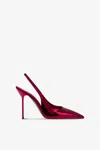 Paris Texas Slingbacks In Red Mirror-effect Leather In Red