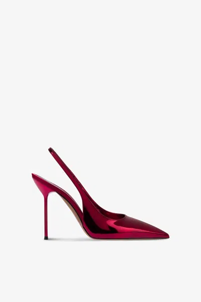 Paris Texas Slingbacks In Red Mirror-effect Leather