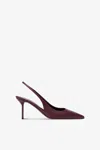 Paris Texas Pointed Toe Patent Slingback Heels With 70 Mm Stiletto In Burgundy