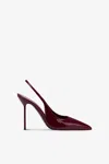 Paris Texas Slingbacks In Rouge Noir Patent Leather In Rouge Noir