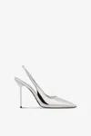 Paris Texas Slingbacks In Silver Mirror-effect Leather In Silver