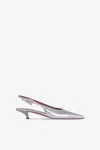 Paris Texas Slingbacks In Silver Mirror-effect Leather